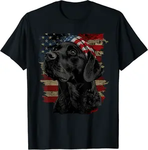 Black Labrador Patriotic Lab 4th Of July USA American Flag T-Shirt - Albertjasso Shop 63B0CY8LZ58H