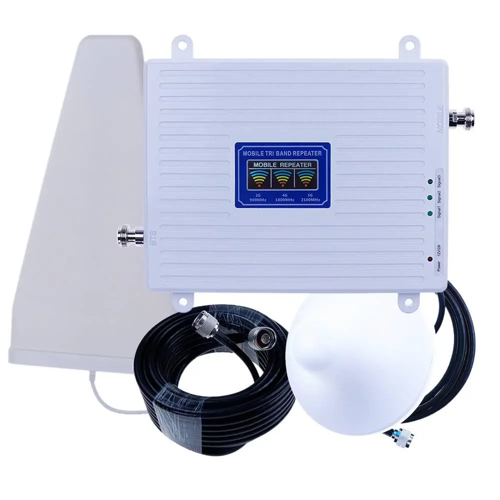 Home Multi-Frequency Weatherproof Cell Signal Booster - Wireless Signal Repeater for 5G-4G Mobile Networks, Compatible with All Smartphones (Network Component for Communication Enhancement), Repeater Extender