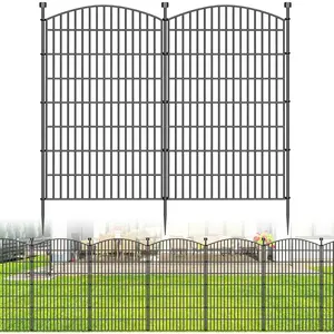 No Dig Decorative Garden Fence 5 Panels, 48 in (H) x 13 ft (L),  Fence Outdoor for Yard,Rustproof Metal  Barrier Ground Stakes Fencing for Garden, Patio, Flower Bed