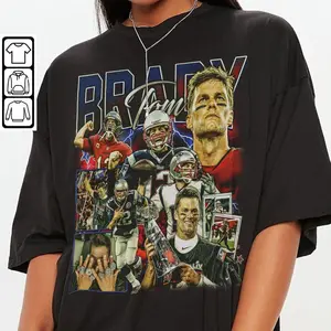 Tom Brady Football Shirt Unisex, Football 90s Vintage Graphic Tee, Gift for Fans