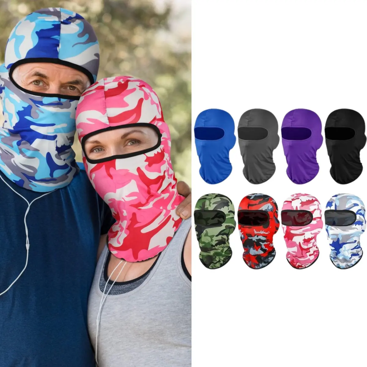 8Pcs Balaclava Face Mask Caps Sun Protection Windproof Breathable Balaclava Full Face Covering Hat for Men Women Summer Motorcycle Sports Outdoor Activity