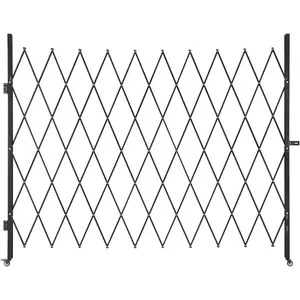 VEVOR Double Folding Security Gate, Lockable Scissor Gate with 360 Swivel Casters, Outdoor Barricade Steel Retractable Gates, for Entry Security, Garage, Warehouse Pool, 145.67x 63.19 in (Wx H)VEVOR Super Brand Day