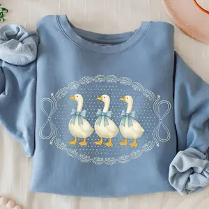 Vintage Country Geese s Sweatshirt Blue 1980s Kitchen Farmhouse Crewneck Silly Goose Lover Sweater  Retro Mama Cottagecore
