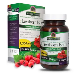Nature's Answer Hawthorn Berry 90-Capsules | Supports Heart and Circulatory System Function | Gluten-Free, Non-GMO, Vegan, No Artificial Flavors or Preservatives | Single Count