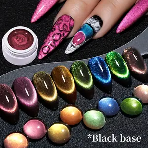 【MORDDA LIVE】Little Ragdoll Cat's Eye Gel 8 Colors Set With Magnet Combination With Pure Black Gel High Saturation Color Is Changeable And Firm, Suitable For Salon Nail Art And DIY Nail Art