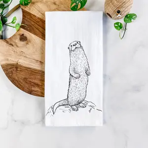 North American River Otter - Lontra canadensis Tea Towel