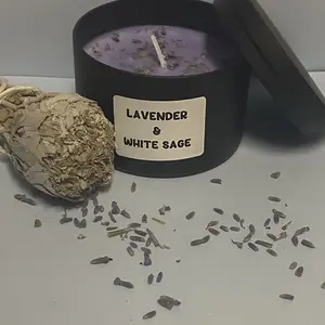 White sage and lavender candle
