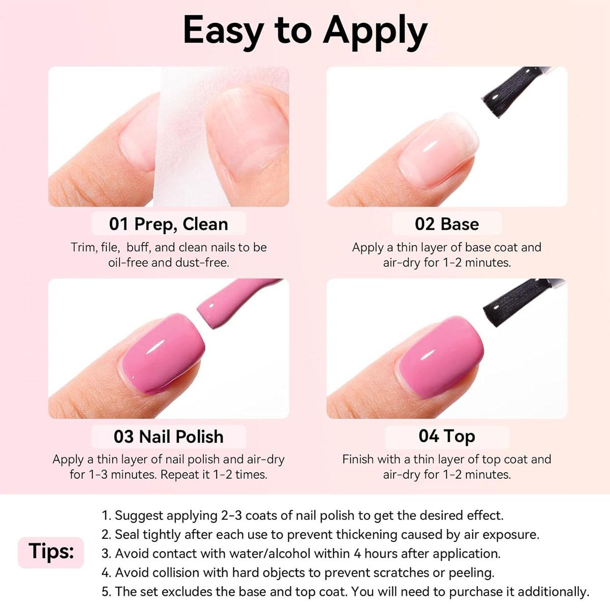 VOKY 6 Pack Gel Nail Polish Set #01-06 - Essential Classic Collection, Yellow White Nude Red Pink Wine, UV LED Soak Off Everyday Office Nail Art Kit, 5-Free Long Lasting High Gloss