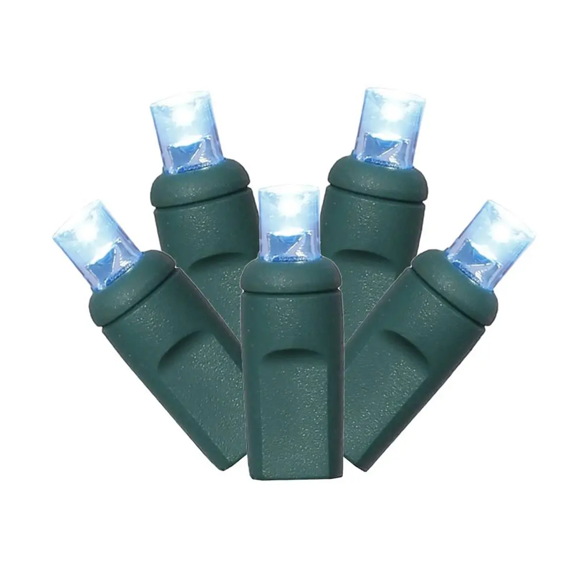 Vickerman Wide-Angle LED Light Bulbs Set - 100 Teal Bulbs, 50 ft. Green Wire, 6 in. Spacing, End-to-End, for Holiday & Christmas Decor