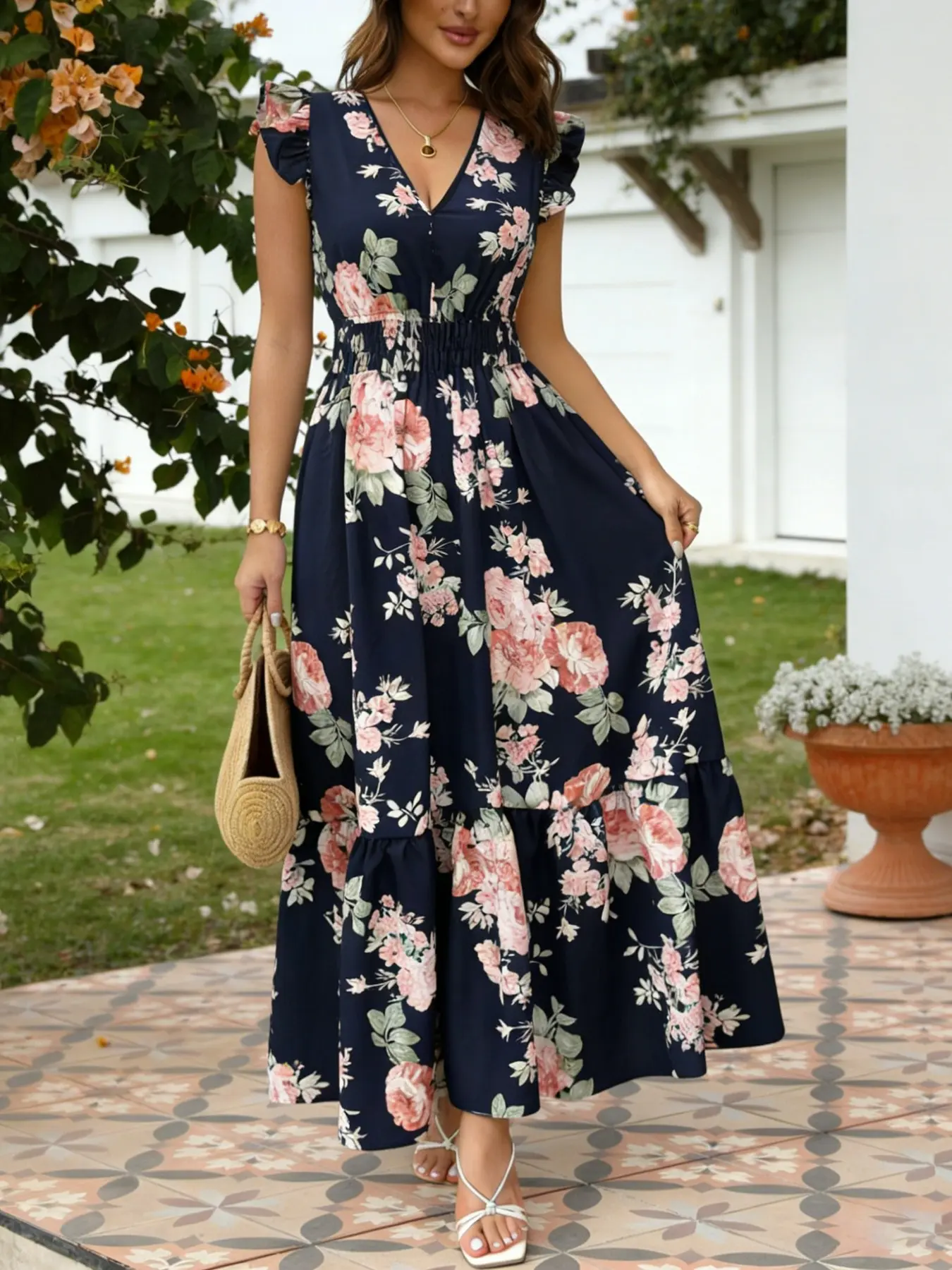 fiona lace maxi dress - white product info and reviews Zoya Tie-Up Back Lace Maxi Dress White