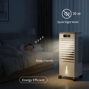 Three in one portable evaporative air conditioner -7L detachable water tank, 3 speeds, 3 modes, 120 ° oscillation, 12H timer, remote and touch control, ice pack - suitable for quiet swamp coolers in rooms, bedrooms, and offices