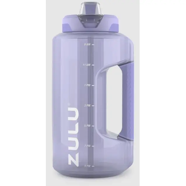 ZULU Portable 64 oz Half-Gal Plastic Water Bottle with Lid, Reusable Drink Container for Daily Hydration