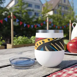 12oz Copper Insulated Tumbler — Colorful African Abstract Tribal Pattern