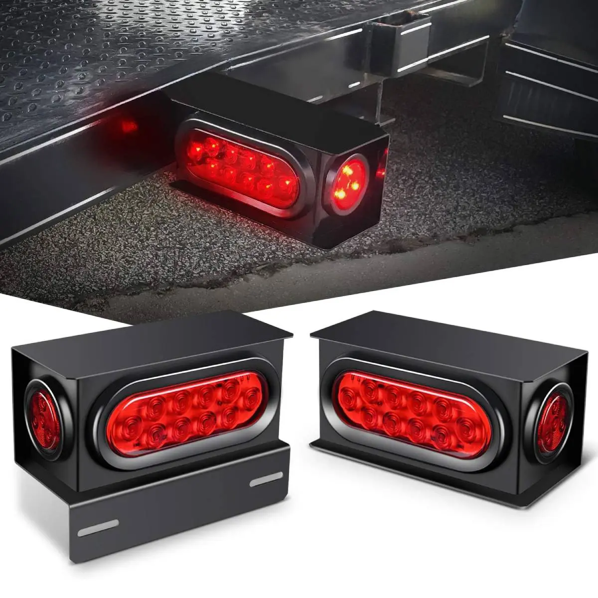 Red Oval+ Red Marker Trailer Light Box