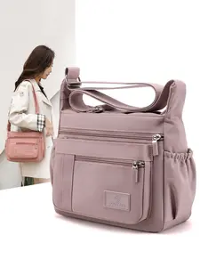 Stylish lightweight commuter shoulder bag, classic versatile shoulder bag, lightweight multi-layer zipper practical commuter bag, adjustable diagonal shoulder strap suitable for shopping, Casual messenger bag, Fashionable crossbody bag