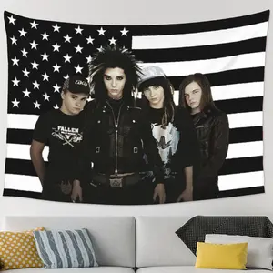 Tokio Hotel Americana Tapestry - Iconic Emo Band Photo Wall Hanging, Aesthetic Home Decor for Bedroom, College Dorm, Ideal for Emo Fans, Americana Tapestries