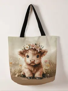 Animal Pattern Casual Bag, Fashionable Lightweight Shopping Bag, Storage Bag, Suitable for Travel, Tourism, Business Trips, All Seasons Use