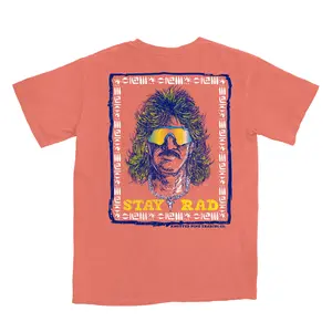 Stay Rad - Bright Salmon Comfort Colors Cotton T-shirt Vintage Feel Graphic Crewneck Relaxed Fit