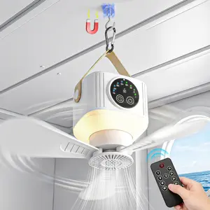 Portable Ceiling Fan for Cruise Magnetic Ceiling Fan 7200mAh Battery Cruise Ceiling Fan with LED, Remote&Timer&4 Speeds Hook Design for Cruise Cabin, Bedroom Sleeping, Camping, RV, Travel