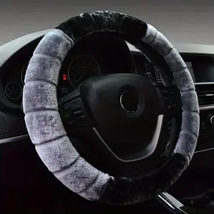 Women's Winter Fluffy Steering Wheel Cover with Soft Plush Lining Cute Heart/Ears Design for Cold Weather Driving Comfortable Grip Car Accessories Automotive