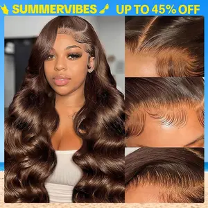 CheetahBeauty 200% Density #4 Chocolate Brown/ #1 Jet Black 13x6 Body Wave Lace Front Wig Transparent Lace Wig #Summervibes #weeklydeals