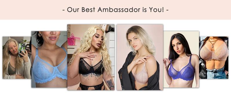 HSIA Mermaid Scales Lace Unlined Full Coverage Plus Size Underwire Minimizer Bra Comfortable Mesh Cup