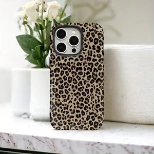 Fashion Leopard-pattern Phone Case, 2 in 1 Shockproof Phone Protective Cover, Phone Accessories For iphone 17 pro case iphone 16 pro max case 15 14 13 12 11 & Samsung S25 S24 S23 Ultra Fe