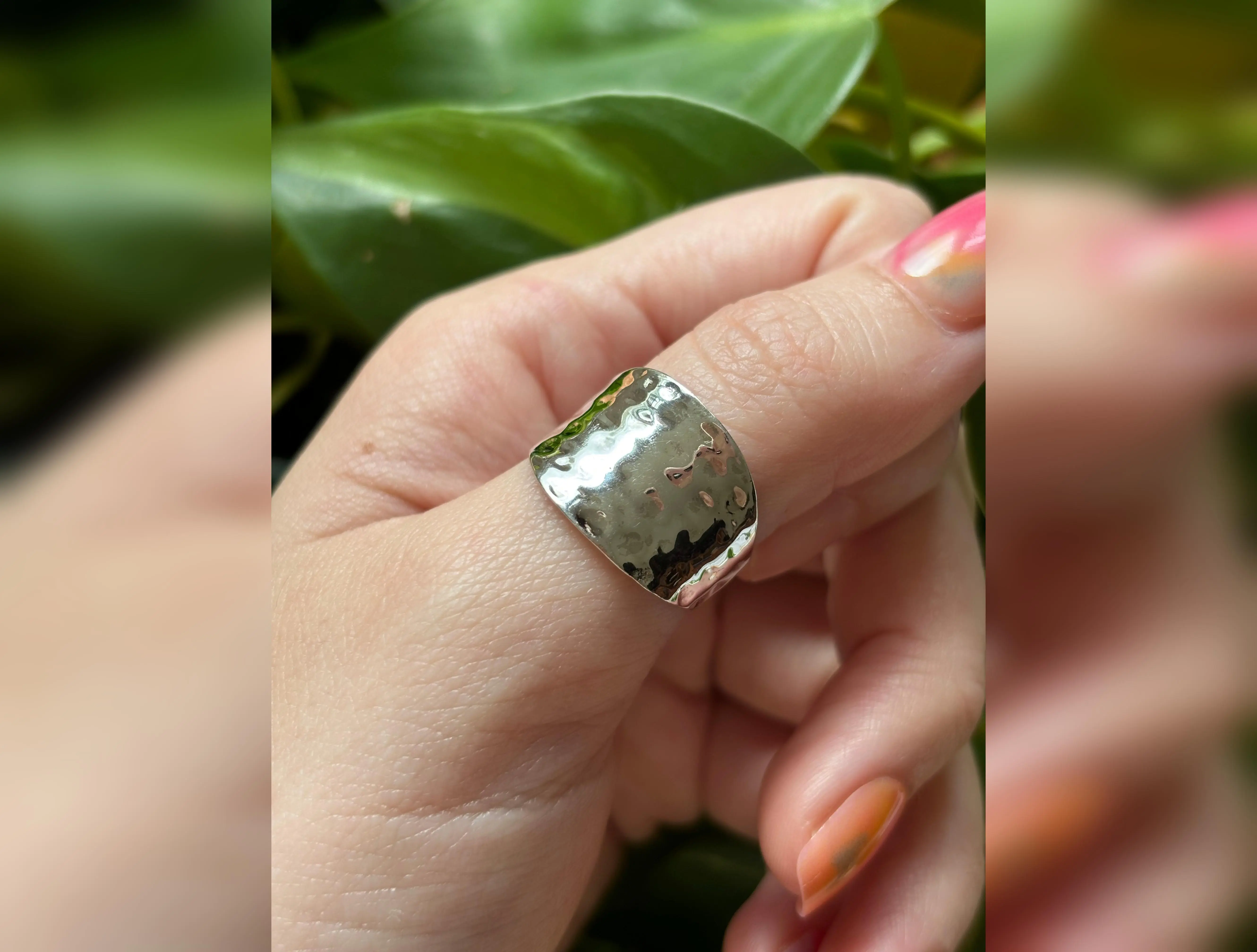 Hammered Thumb Ring