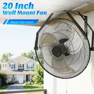 20 Inch Metal Wall Mount Fan, 3-Speed High Velocity Fan with 3400 CFM, Vertical & Horizontal Adjustable Tilt for Warehouse, Industrial, Greenhouse, Commercial