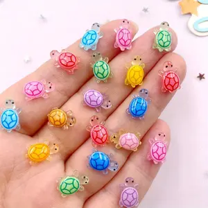 Turtle Shaped Resin Decoration, Colorful 3D Mini Turtle Figurines, Flat Back Rhinestone Scrapbook DIY Wedding Decor, Home Decor, Resin Animal Sculptures, Turtle Designs