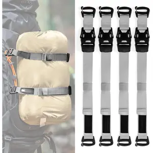 4 Pcs Tactical System Backpack Straps and Buckles Set -Adjustable 19.49" Pack Attachment Strap Accessories