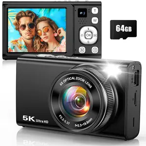 5K 96MP Digital Camera for Photography with 6X Optical Zoom,2026 Upgraded Autofocus Vlogging Camera for YouTube with  Lens, 64GB Card, Flash, Anti-Shake, Compact Point and Shoot Digital Cameras