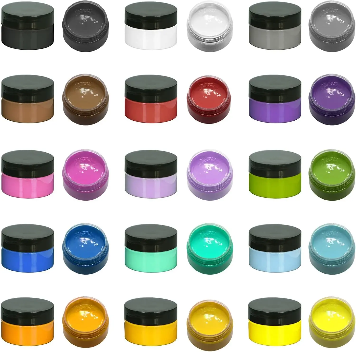 15-Jar Chalk Paste Paint Set with Adhesive Inks for Fabric Silk Screen Printing, DIY Crafts, Home Decor on Wood, Chalkboard & Furniture Supplies, Paste Painting