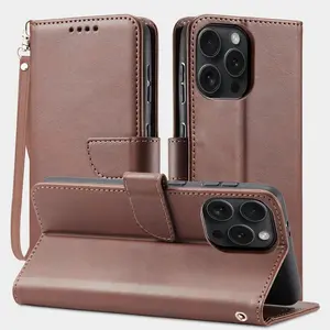 For iPhone17 16 15plus 14promax 12 13 8plus Leather Magnetic Flip Wallet Case With Card Holder Anti fall soft shell with Card Holders RFID Blocking Kickstand