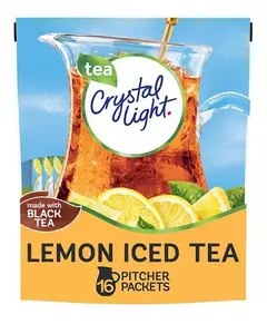 Crystal Light Lemon Iced Tea Naturally Flavored Powdered Drink Mix (16 ct.) tea packets Beverage Mixed