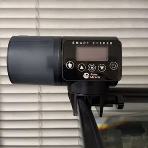 AquaMiracle Automatic Fish Feeder for Aquarium, Fish Feeder Automatic Dispenser with Timer for Granules Pallets Strips, Volume Adjustable Pet Supplies