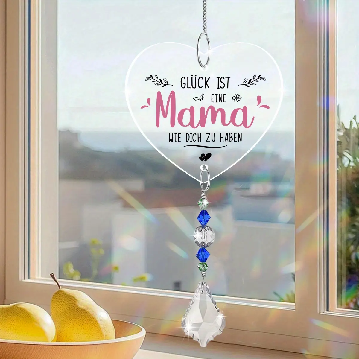 1pc Hanging Ornament, Full of Affection, Gratitude and Sincere Appreciation, Crystal Sunlight Catcher Home Decor, Perfect Gift for Birthday, Wedding, Anniversary, Graduation Gift, Christmas, Mother's Day and Father's Day Gift.