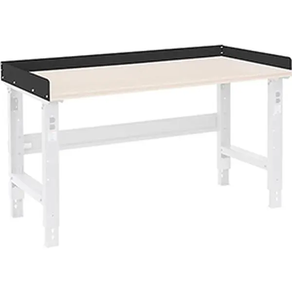 Global Industrial 254720BK Steel Workbench Metal Back and End Stops, Black - 60x36", 15 lbs, Unassembled, with Mounting Holes, 60" W X 36" D