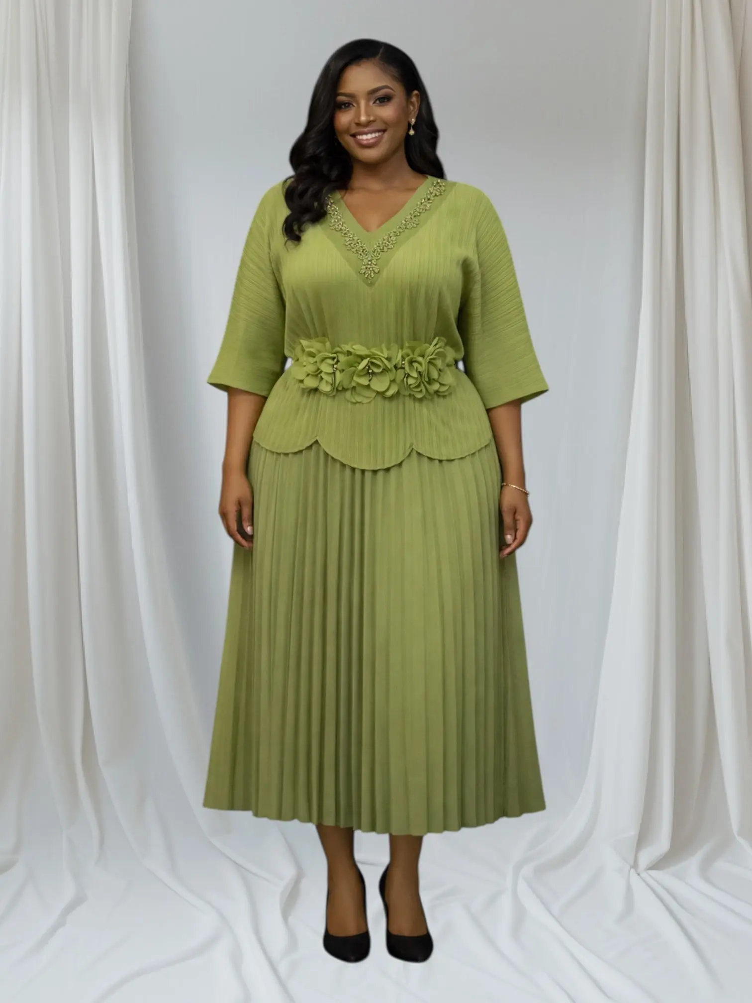 CRZ Miyaki Pleated Gown 01234