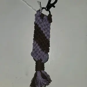 Purple/Brown Macrame Keychain Macrame Keychain