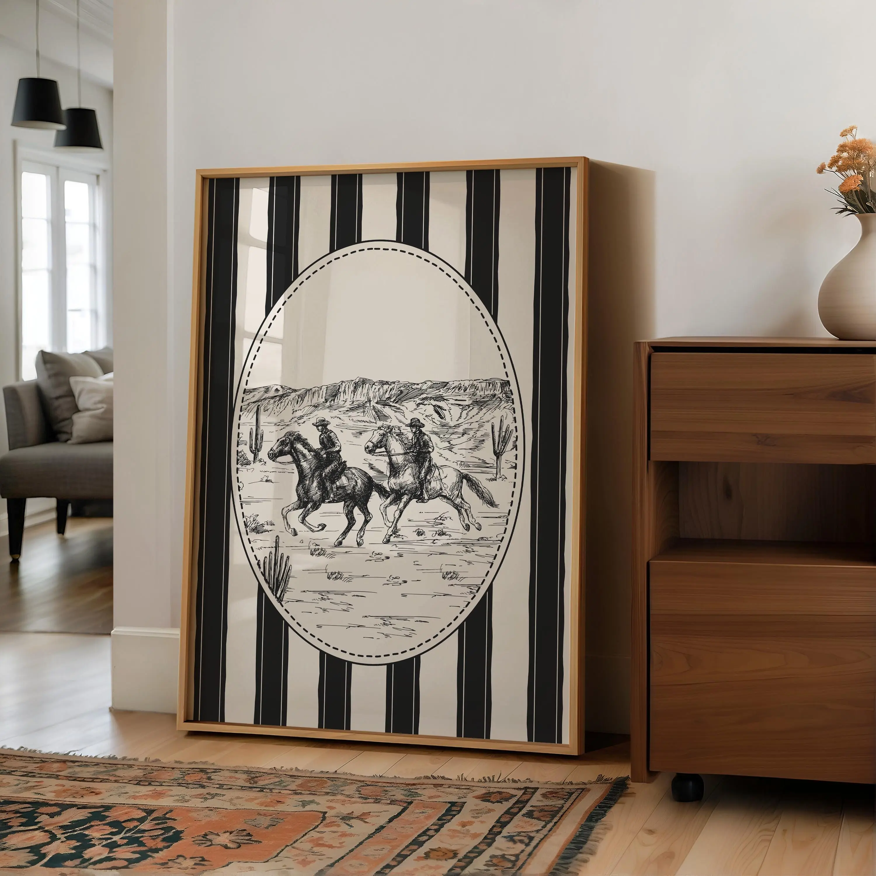 Black Art Vintage Drawing Western Print Cowboy Wall Art Trendy Vintage Western Cowgirl Art Vintage Western Decor, Western Cowboy Art Retro