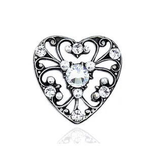 Anne Koplik Crystal Lace Heart Tie TackPin