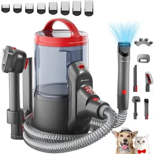 Dog Grooming Vacuum, 5 in 1 Pet Grooming Kit for Shedding with 3.2 L Large Dust Cup, Grooming Vacuum for Dogs & Cats at Home Quiet, 3 Modes of Vacuum Suction to 18Kpa, 8 Guard Combs