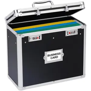Aluminum Storage File Box with Lock,Portable Locking Storage Totes with Dual Combination Locks for Filing Office Documents