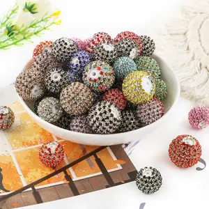 20mm Rhinestone Decor Beads (5 Counts), DIY Jewelry Making Supplies for Bracelet & Necklace & Earrings, Fashion Accessories for Jewelry Making