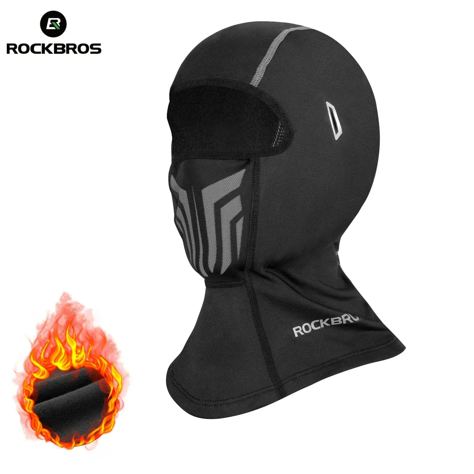 ROCKBROS Full Face Cycling Balaclava - Men's & Women's Winter Warm Face Cover, Motorcycle Mask, Neck Gaiter Protective Gear for Skiing