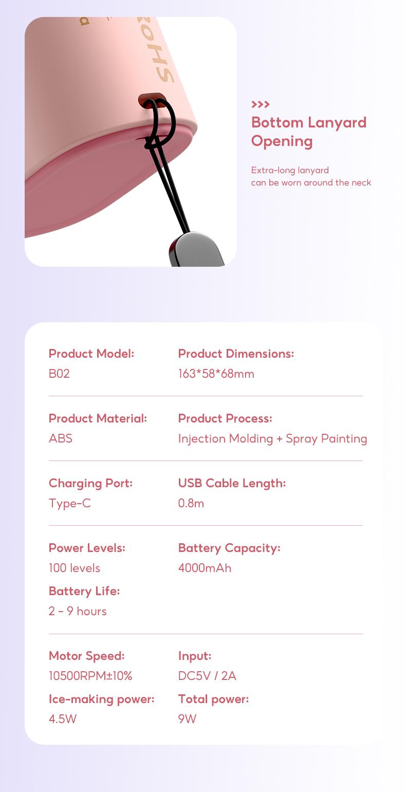 The Yodevoe 3-in-1 Mini Handheld Cooling Fan features 100 wind speeds and an icing function. This compact, foldable 3-in-1 neck/desktop/handheld fan has a pocket design, making it suitable for travel, summer, concerts, and even for casual use.