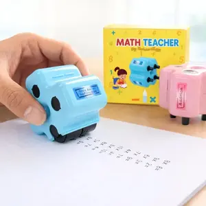 4 in 1 Math Roller Stamp, Math Teacher Addition Subtraction Multiplication Division Practice Roller Stamp, Reusable Educational Learning Toy for Kids Ages 5-9, Classroom Home School Supplies, Perfect Math Gift for Kids - GoldenEgg