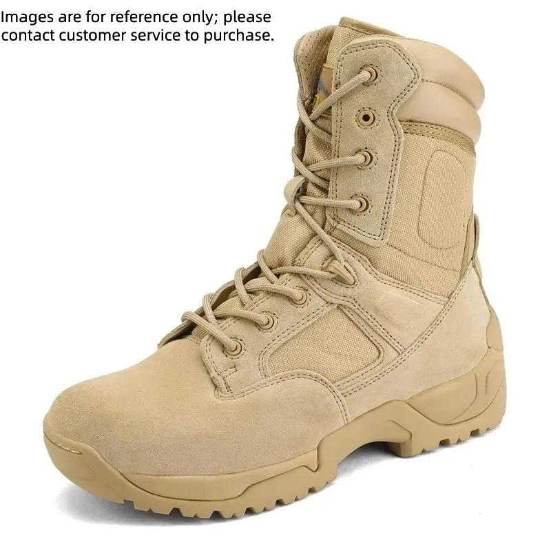Men's Tactical Research Boots Breathable Abrasion-Resistant Leather Non-Slip Working Shoes - Round Toe - Laces & Zipper Closure - Winter Outdoor & Indoor Activities - Sand Worker Footwear tiktokshopspringglowup,summerwins,father, Wal