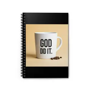 Inspirational Spiral Notebook - "God Did It" Quote, Motivational Journal, Writing Gift for Students, Office, Faith-Based